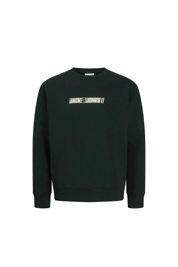 Jack&Jones 12298431 JJMUNK SWEAT CREW NECK SCARAB ERKEK SWEATSHİRT