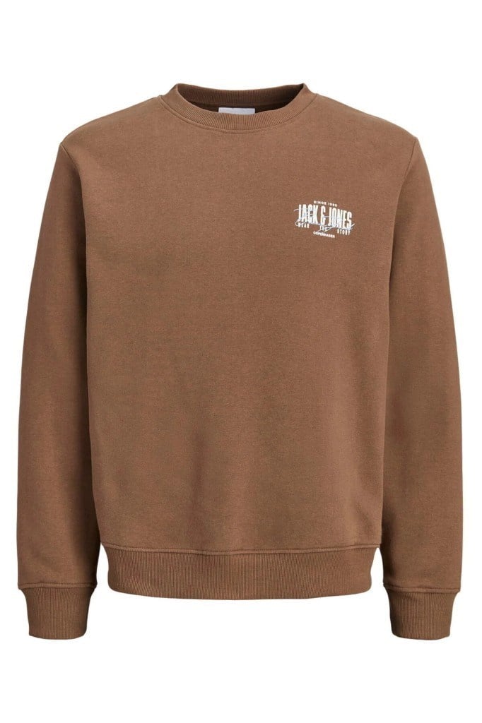 Jack&Jones 12298492 JJAERO SWEAT CREW NECK COCOA ERKEK SWEATSHİRT
