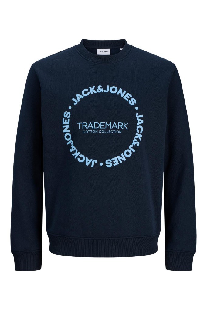 JJBenson Sweat Crew Neck Navy Blazer Erkek Sweatshirt 12298497