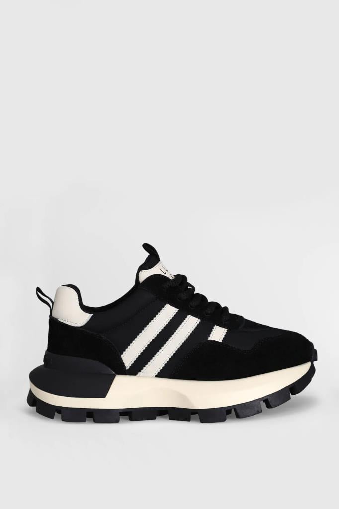 LUFIAN TATUM SİYAH DERİ KADIN SNEAKER