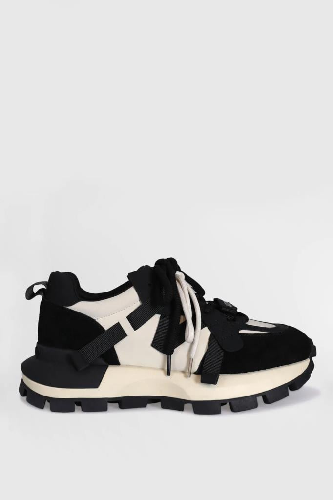 LUFIAN YOKO SİYAH DERİ KADIN SNEAKER