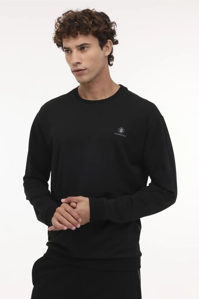 LUMBERJACK 4M M-SN75 BSC C NECK SW 4FX SIYAH ERKEK Sweatshirt