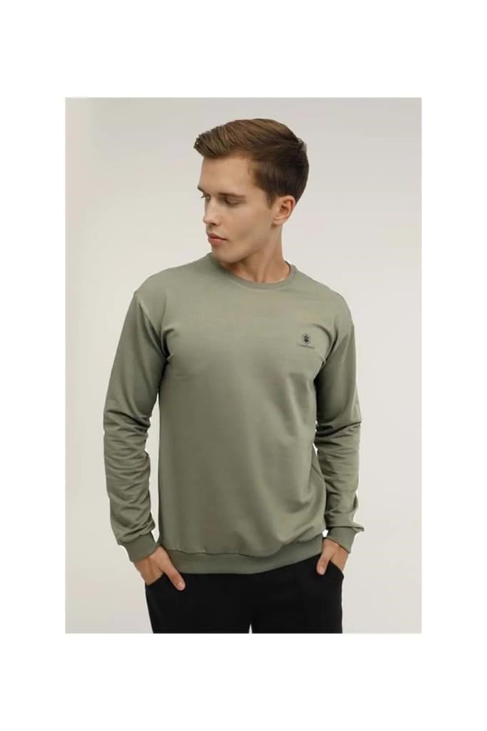 LUMBERJACK 4M M-SN75 BSC C NECK SW 4FX A HAKI ERKEK Sweatshirt