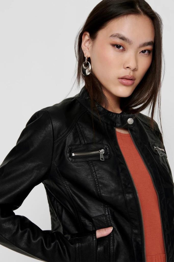 ONLY 15081400 ONLBANDIT FAUX LEATHER BIKER BLACK KADIN DERİ MONT