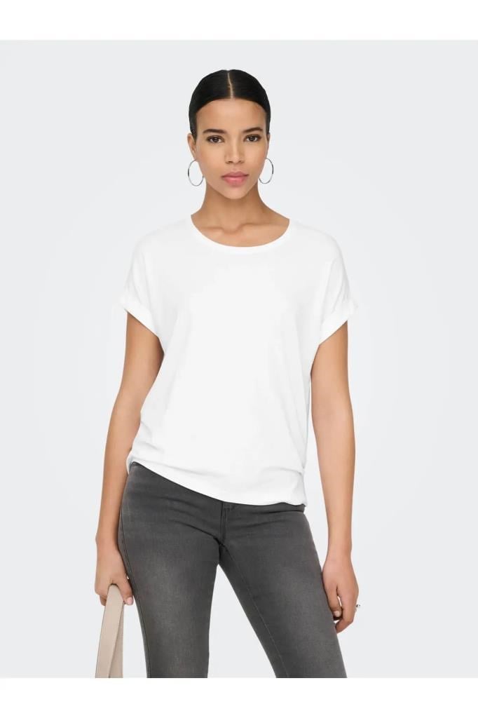 ONLY 15106662 ONLMOSTER O-NECK TOP WHITE KADIN T-SHIRT