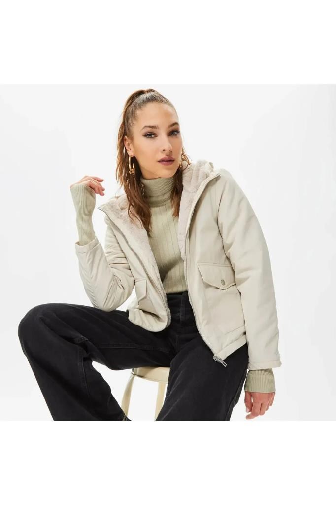 ONLY 15208777 ONLDAHLIA REV. FUR JACKET PUMICE STONE KADIN MONT
