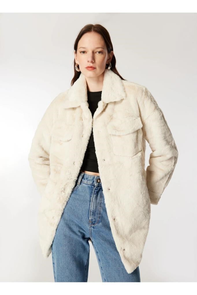 ONLY 15260048 ONLVIDA FUR SHACKET PUMICE STONE KADIN MONT