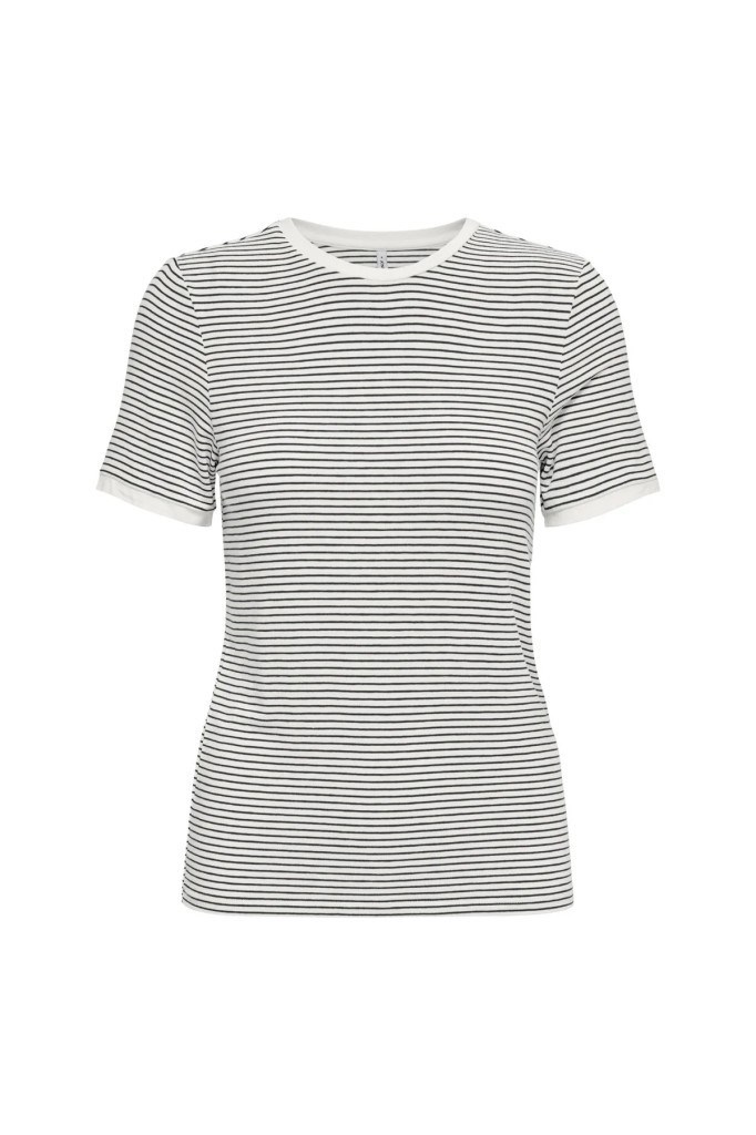 ONLY 15315406 ONLTINE O-NECK TOP CLOUD BLACK STP KADIN T-SHIRT