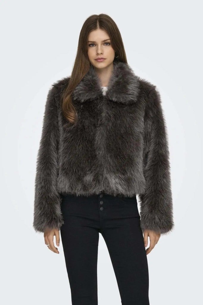 ONLY 15322406 ONLMANNY FAUX FUR JACKET CHOCOLATE KADIN CEKET