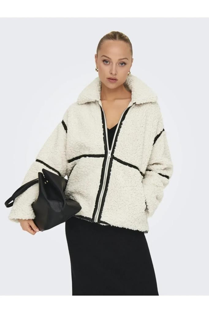ONLY 15322440 ONLPARIS TEDDY JACKET WHITE SAND KADIN MONT