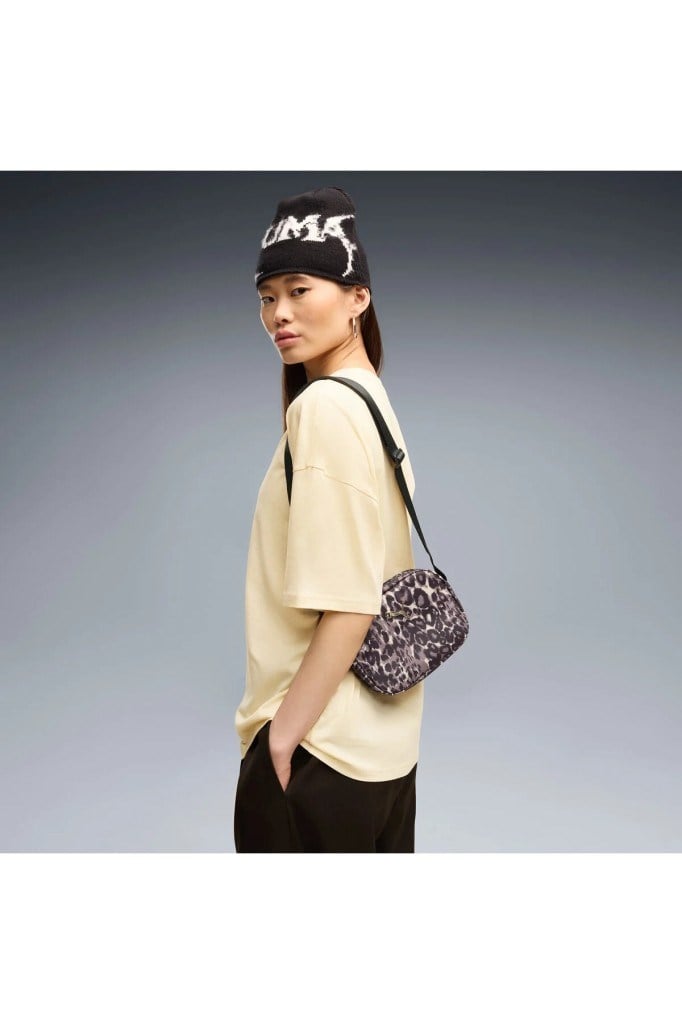 PUMA 09133811 POP CROSSBODY BAG BLACK LEOPARD AOP NS OMUZ ÇANTASI