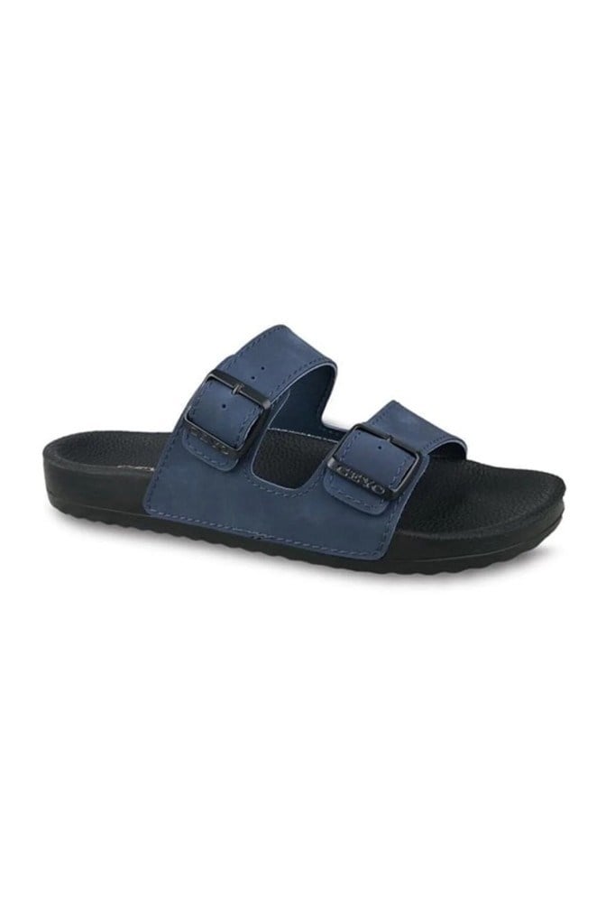 Unisex Anatomik Günlük Rahat Tokalı Terlik Bahama-10 Lacivert