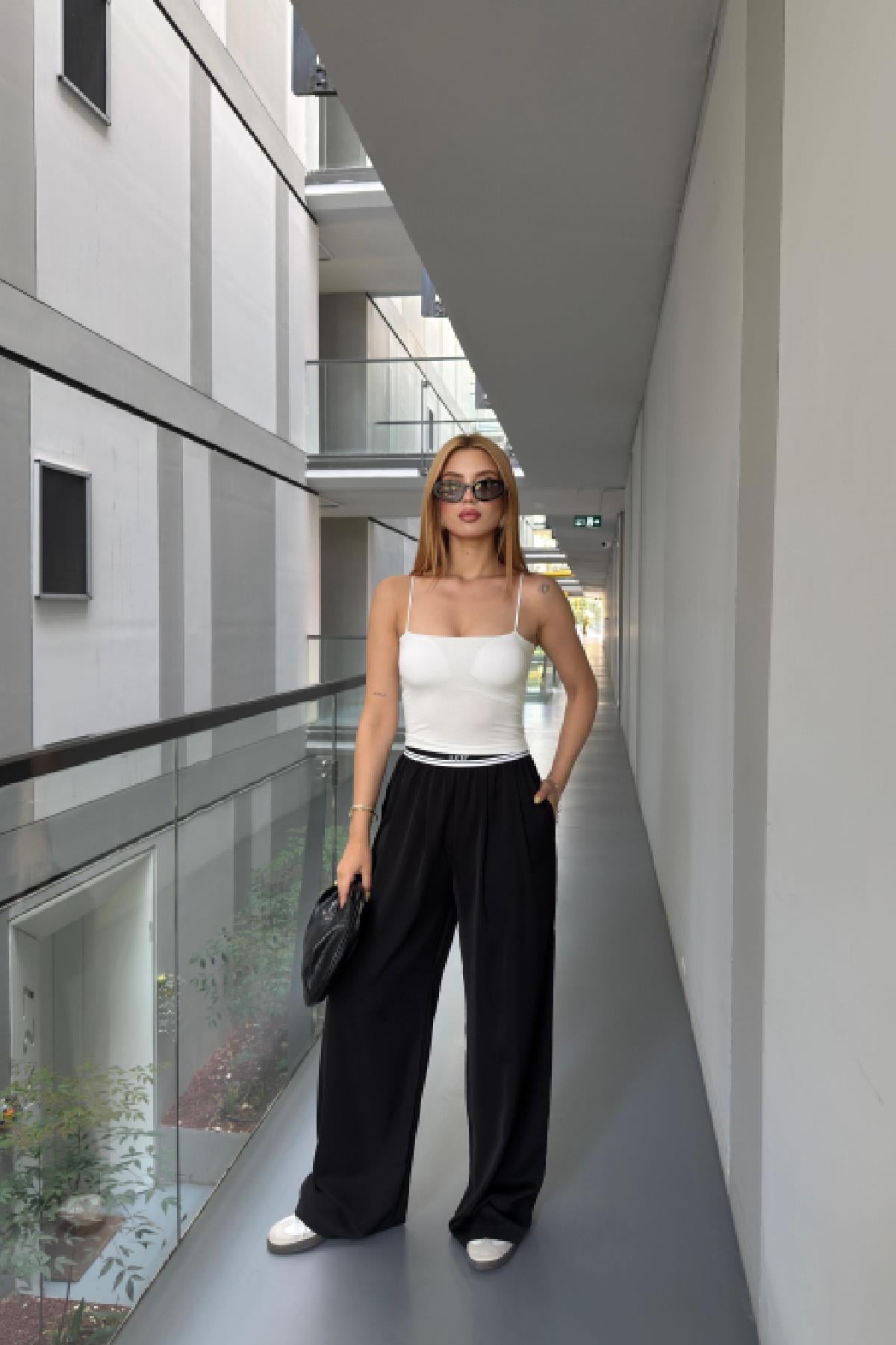 Lucky Armalı Pantolon Siyah