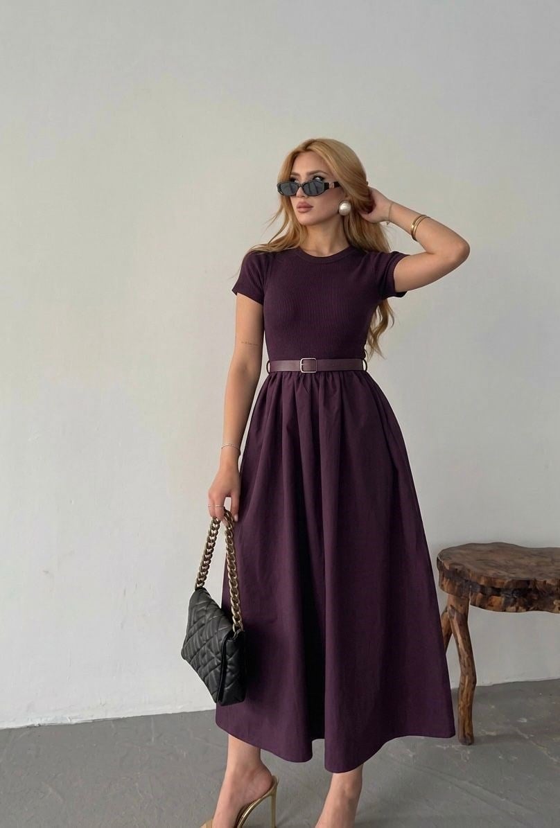 Maria Kemerli Elbise Bordo