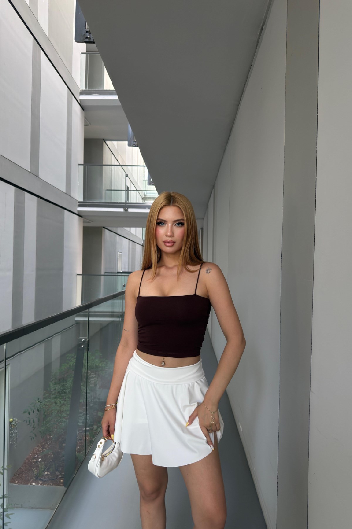 Askılı Crop Basic Atlet Siyah