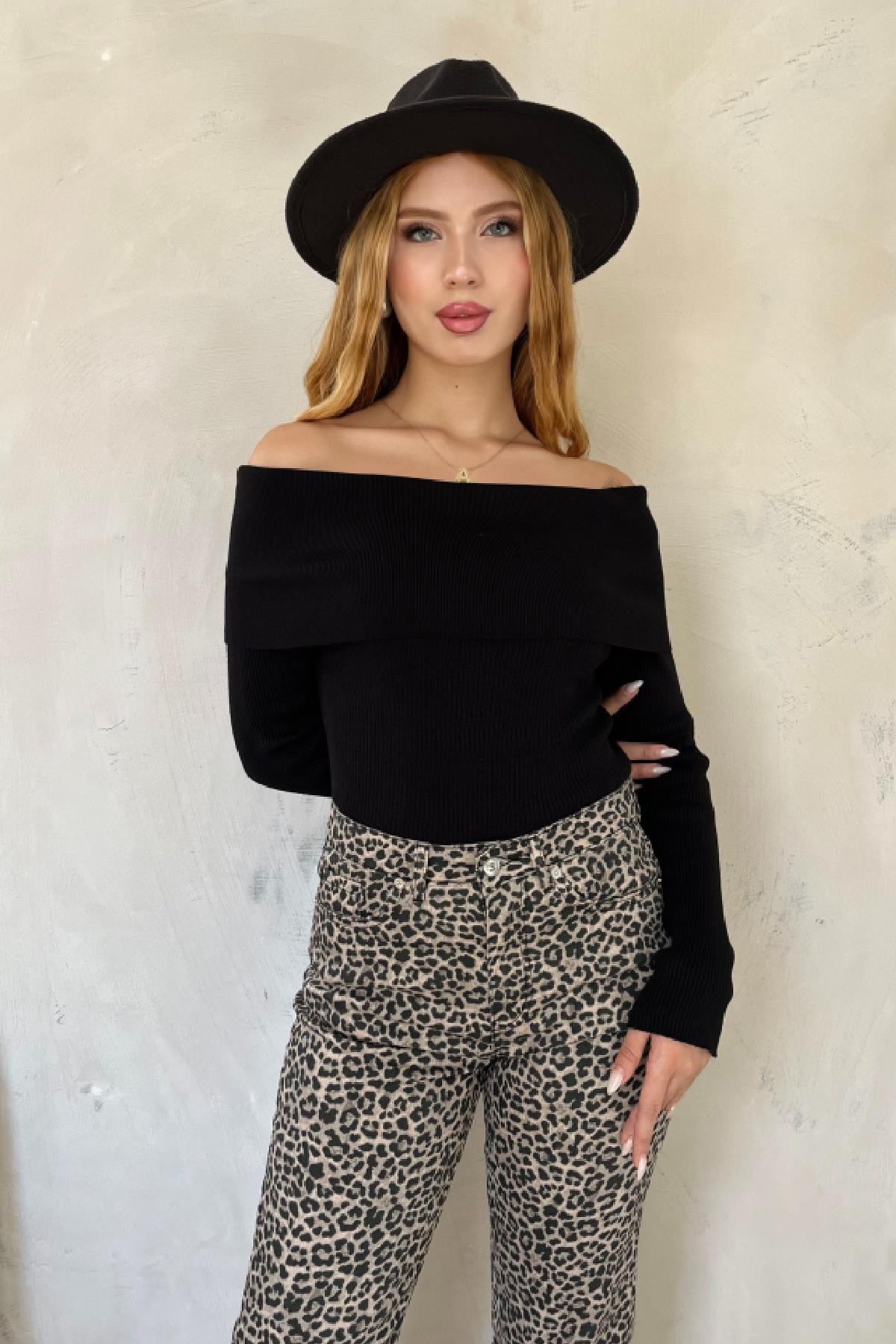 Çelik Örme Madonna Kazak Siyah