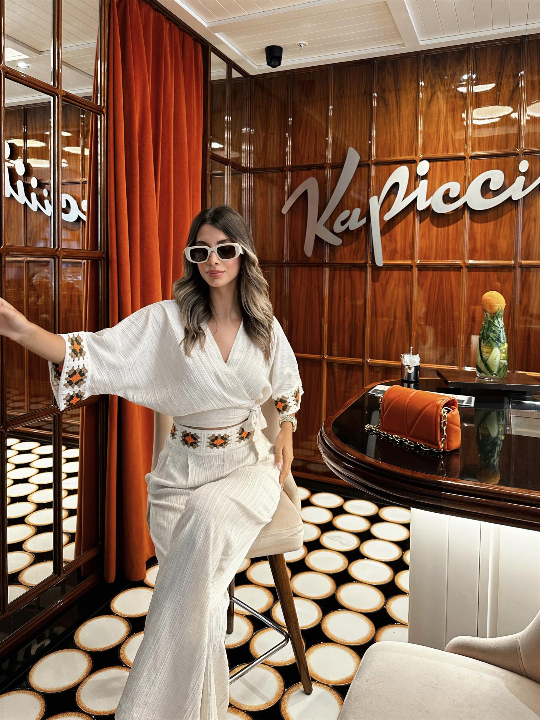 Süzene Nakış Detaylı Takım Naturel