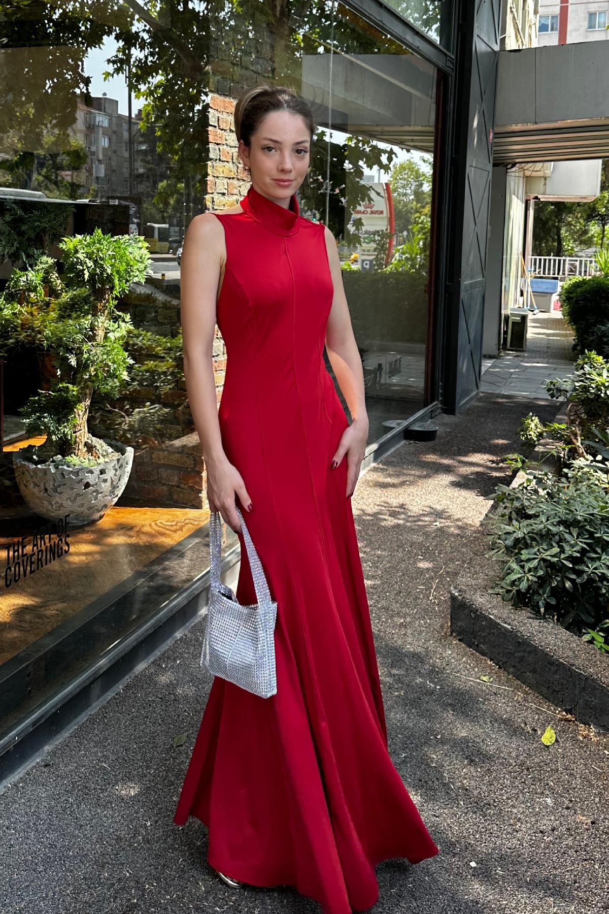 Katherine Dalgıç Elbise Kırmızı