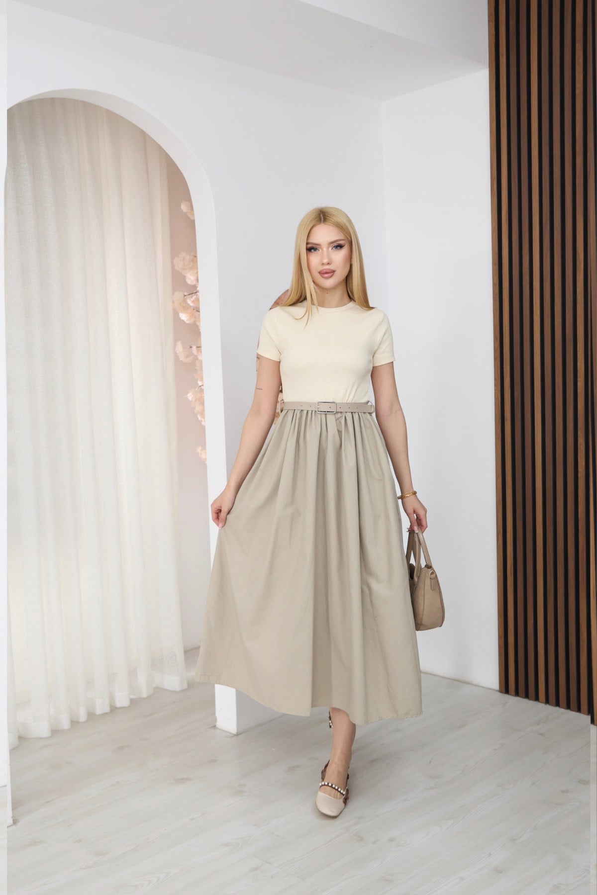 Maria Kemerli Elbise Çağla