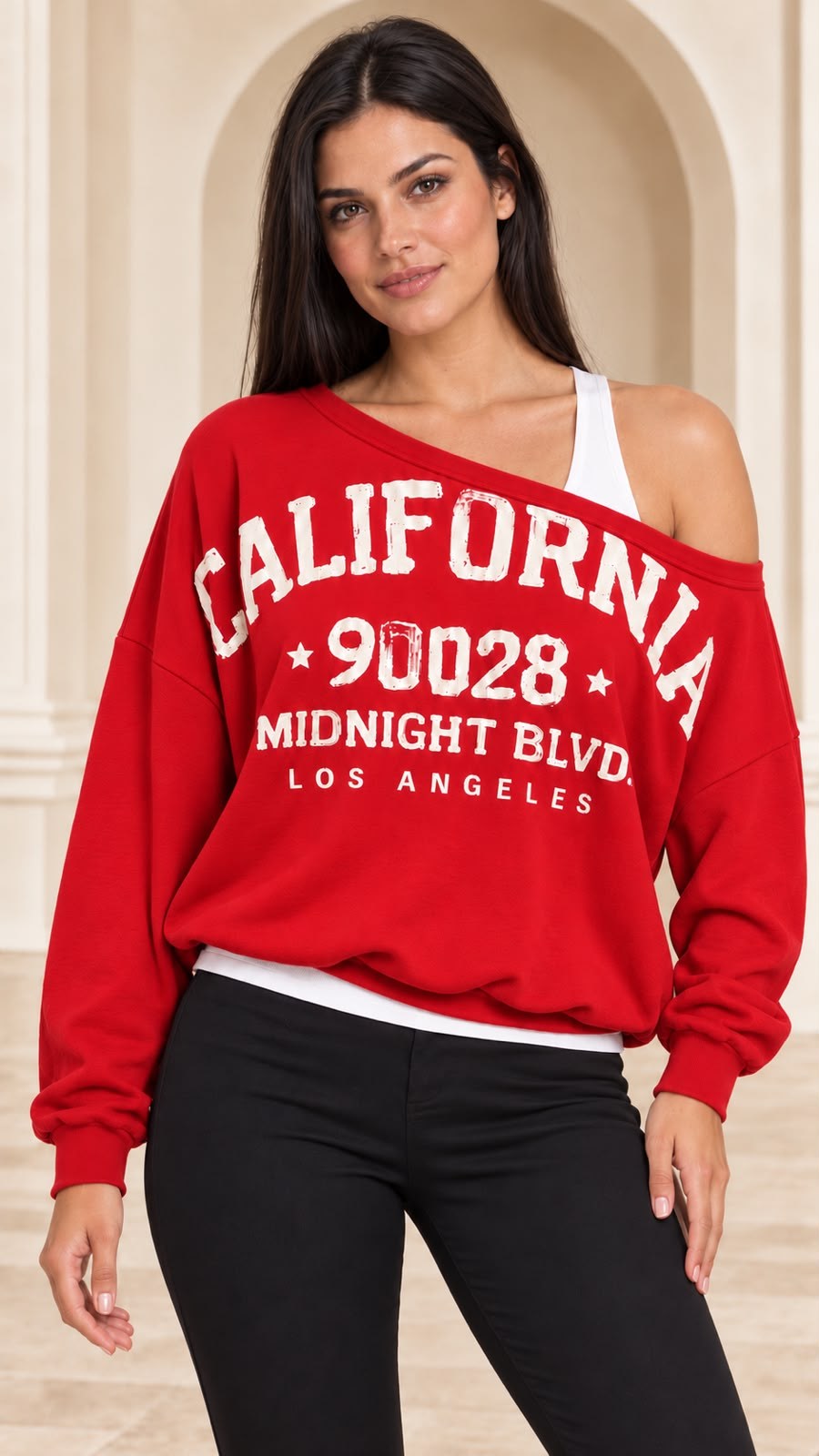 Kaşkorse 3 İplik Çıkmalı Sweatshirt Kırmızı