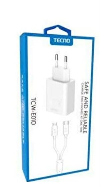 Tecno Charger + Data Cable Tcw-E01D Beyaz