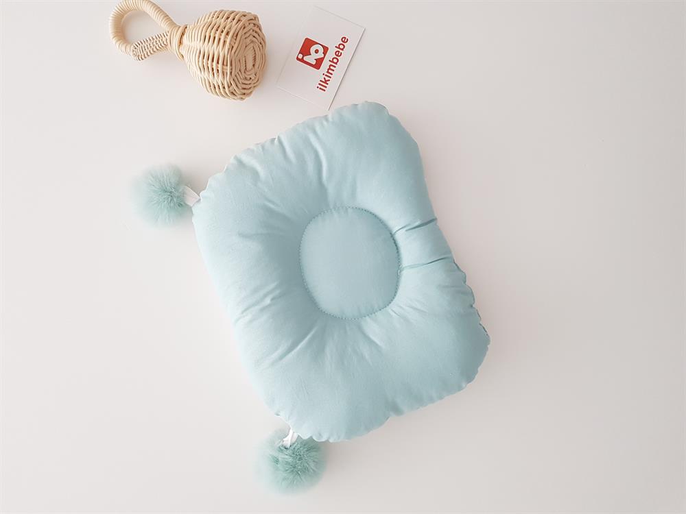 Ağaçlı Ceylan Büyük Ponponlu Müslin Bebek Battaniyesi ve Yastık Seti 85x90