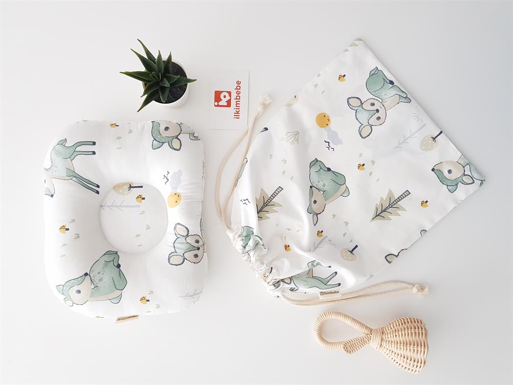 Ağaçlı Ceylan Keseli Bebek Kafa Yastığı