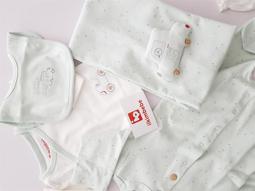 Arabalı 10lu Yenidoğan Bebek Hastane Çıkışı Seti