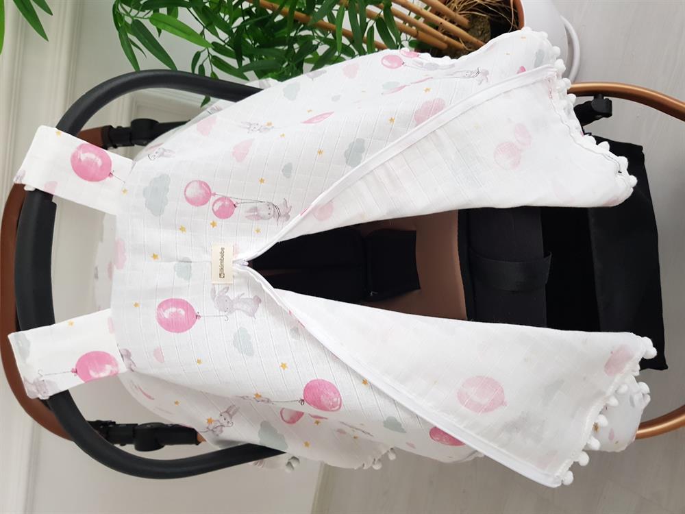 Balonlu Ponponlu Fermuarlı Bebek Puset Örtüsü