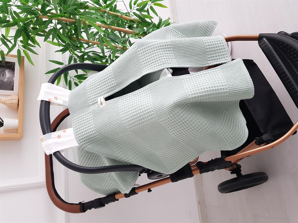 Bulut Desen Çift Taraflı Bebek Puset Örtüsü , Puset Minderi