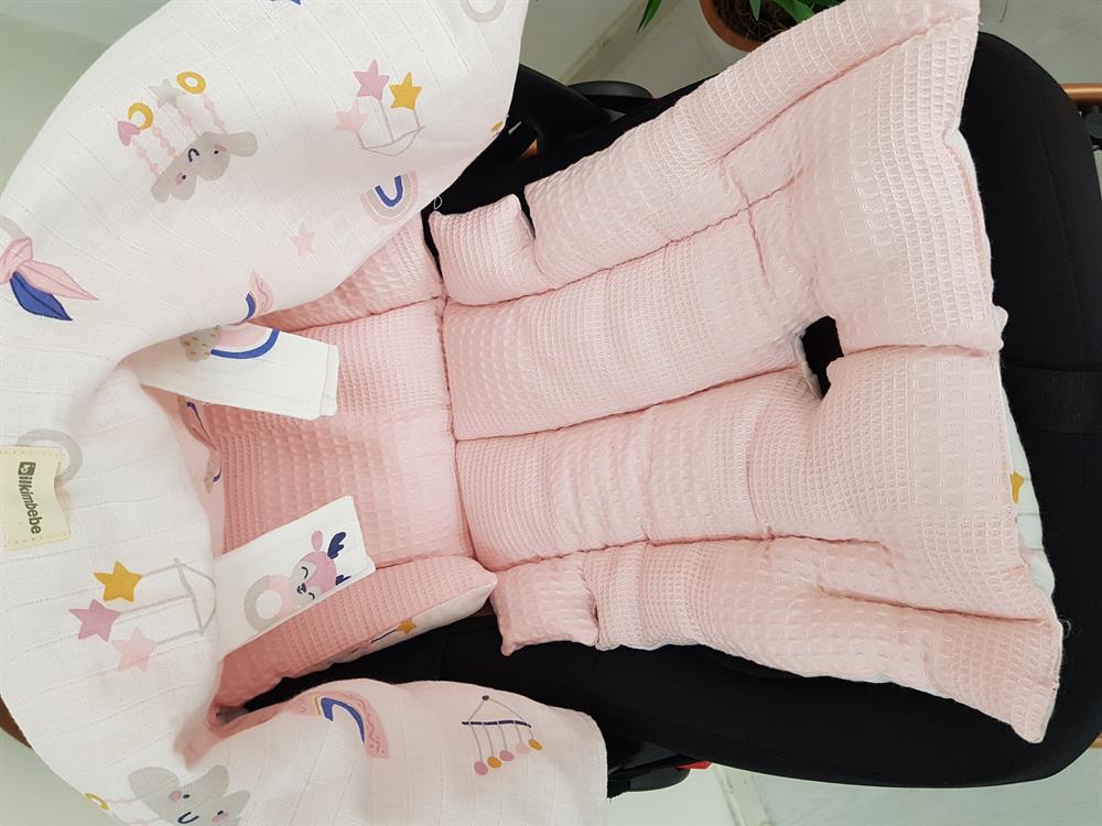 Bulut Desen Çift Taraflı Bebek Puset Örtüsü , Puset Minderi