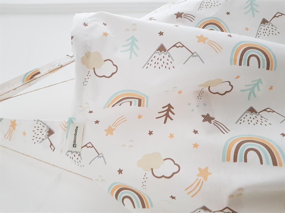 Bulut Gökkuşağı Konforlu Balenli Emzirme Önlüğü , Örtüsü - 70x100 Cm , Anne Bebek