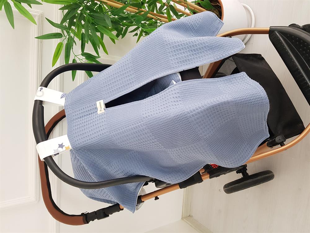 Bulutlu Çift Taraflı Bebek Puset Örtüsü , Puset Minderi