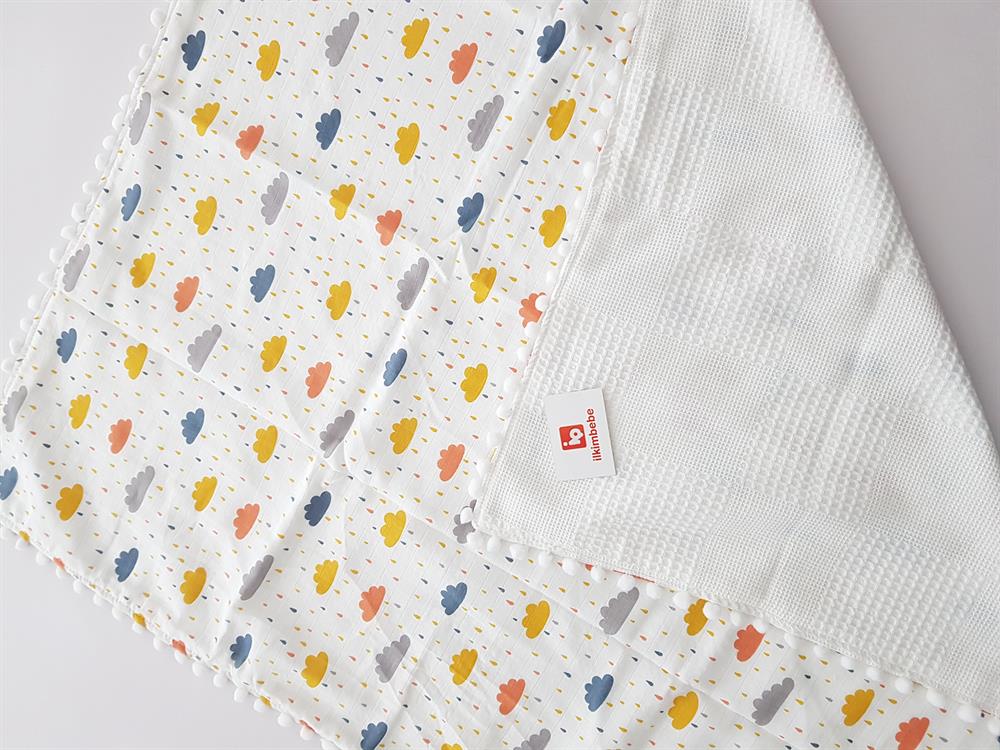 Bulutlu Pikeli Bebek Battaniyesi 85x90