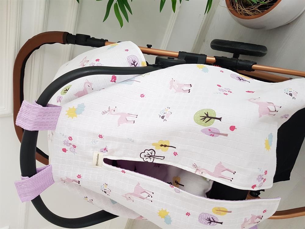 Ceylanlı Çift Katlı Bebek Puset Örtüsü , Puset Minderi