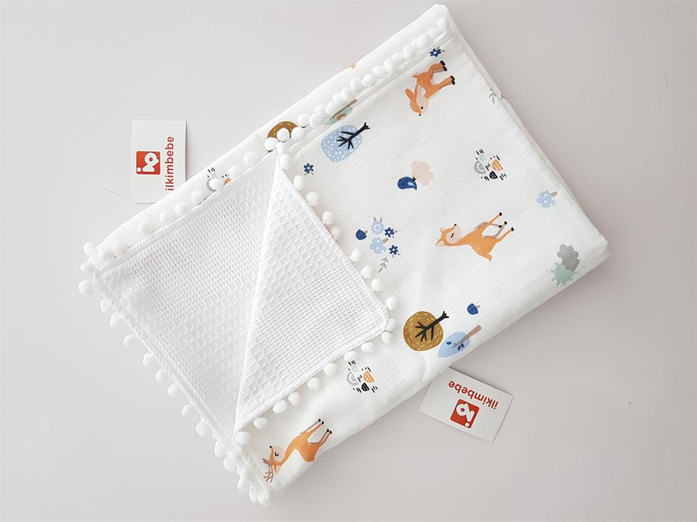 Ceylanlı Pikeli Bebek Battaniyesi 85x90