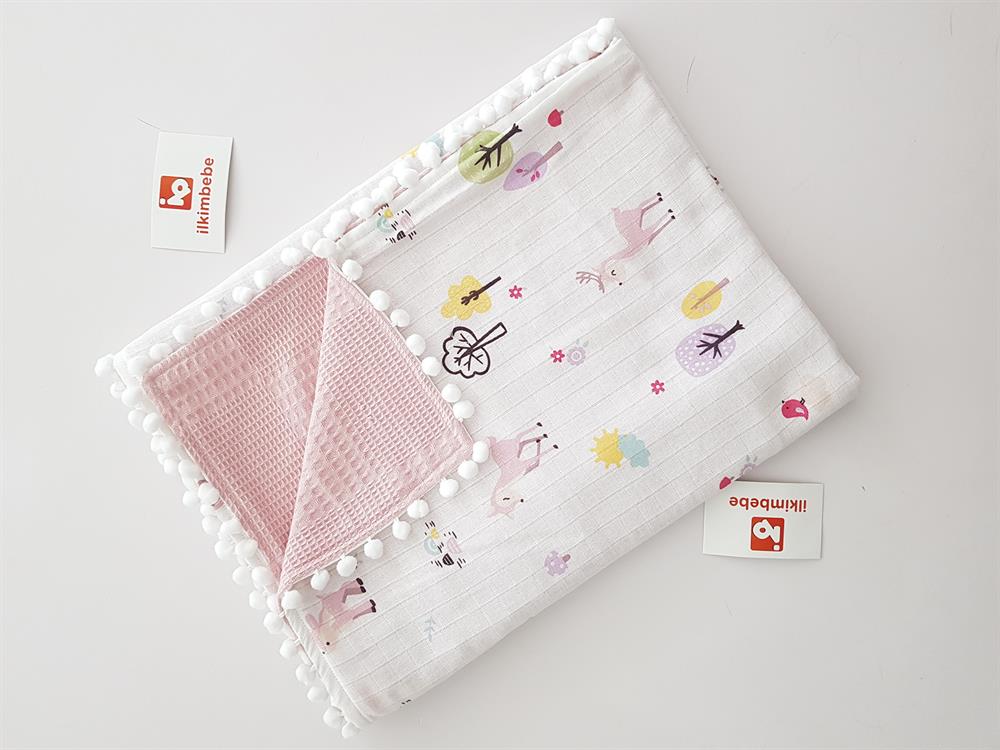 Ceylanlı Pikeli Bebek Battaniyesi 85x90