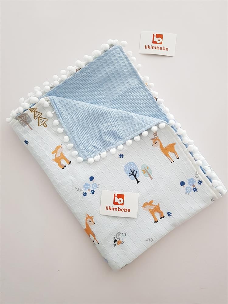 Ceylanlı Pikeli Bebek Battaniyesi 85x90