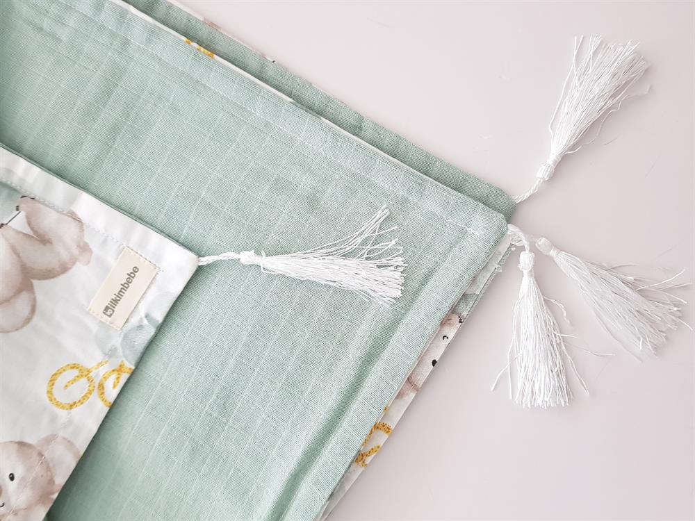 Çiçekli Koala Müslin Bebek Battaniyesi ve Kulaklı Yastık