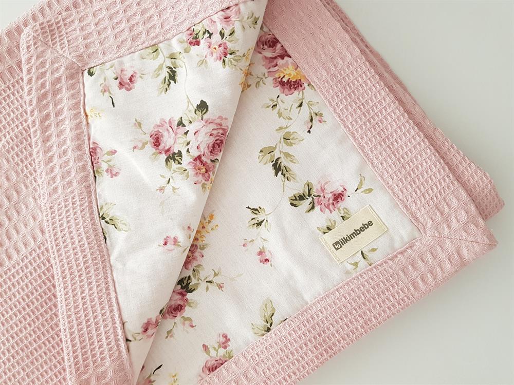 Çiçekli Pikeli Bebek Battaniyesi 85x90
