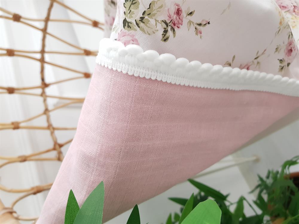 Çiçekli Ponponlu Çift Katlı Bebek Battaniyesi 85x90