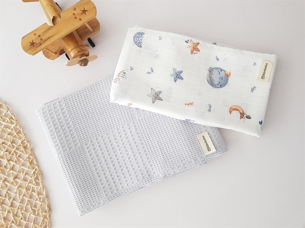 Dolunay Müslin Pike 2li Bebek Battaniyesi