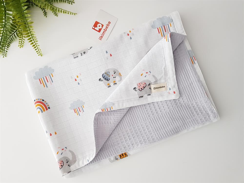 Filli Pikeli Bebek Battaniyesi ve Kulaklı Yastık Seti 85x90