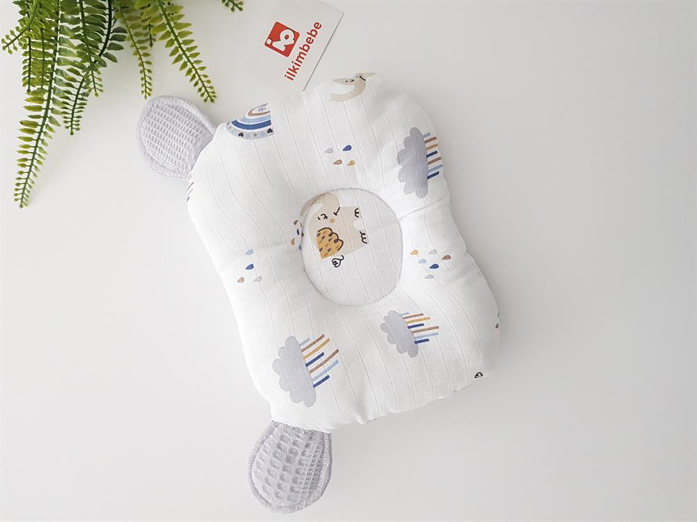 Filli Pikeli Bebek Battaniyesi ve Kulaklı Yastık Seti 85x90