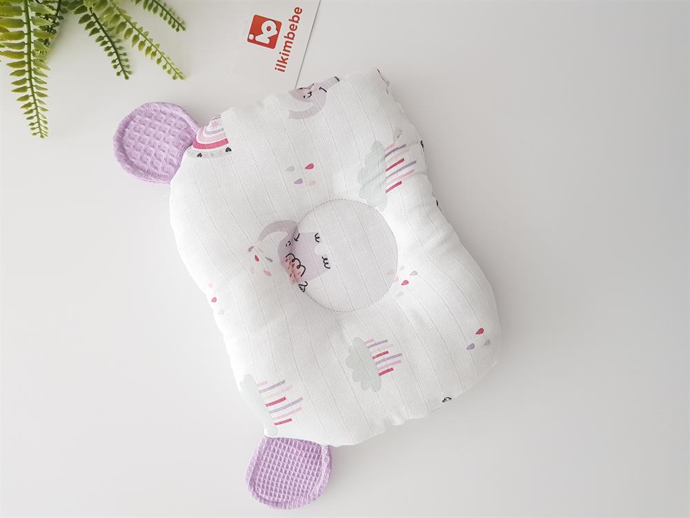 Filli Pikeli Bebek Battaniyesi ve Kulaklı Yastık Seti 85x90