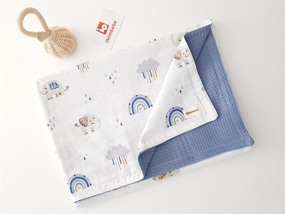 Filli Pikeli Bebek Battaniyesi ve Kulaklı Yastık Seti 85x90