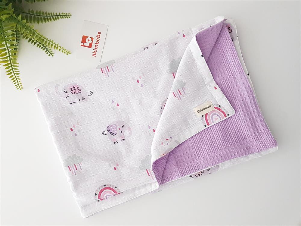 Filli Pikeli Bebek Battaniyesi ve Kulaklı Yastık Seti 85x90