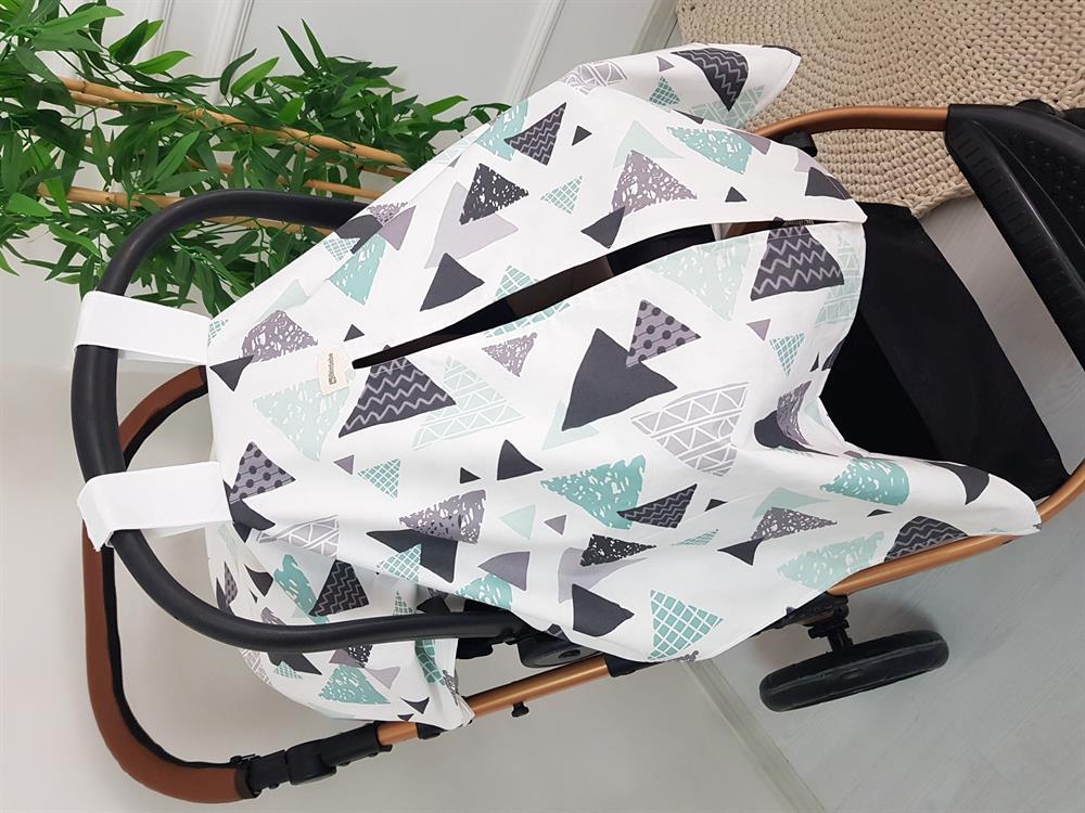 Geometrik , Yıldızlı Çift Taraflı Bebek Puset Örtüsü