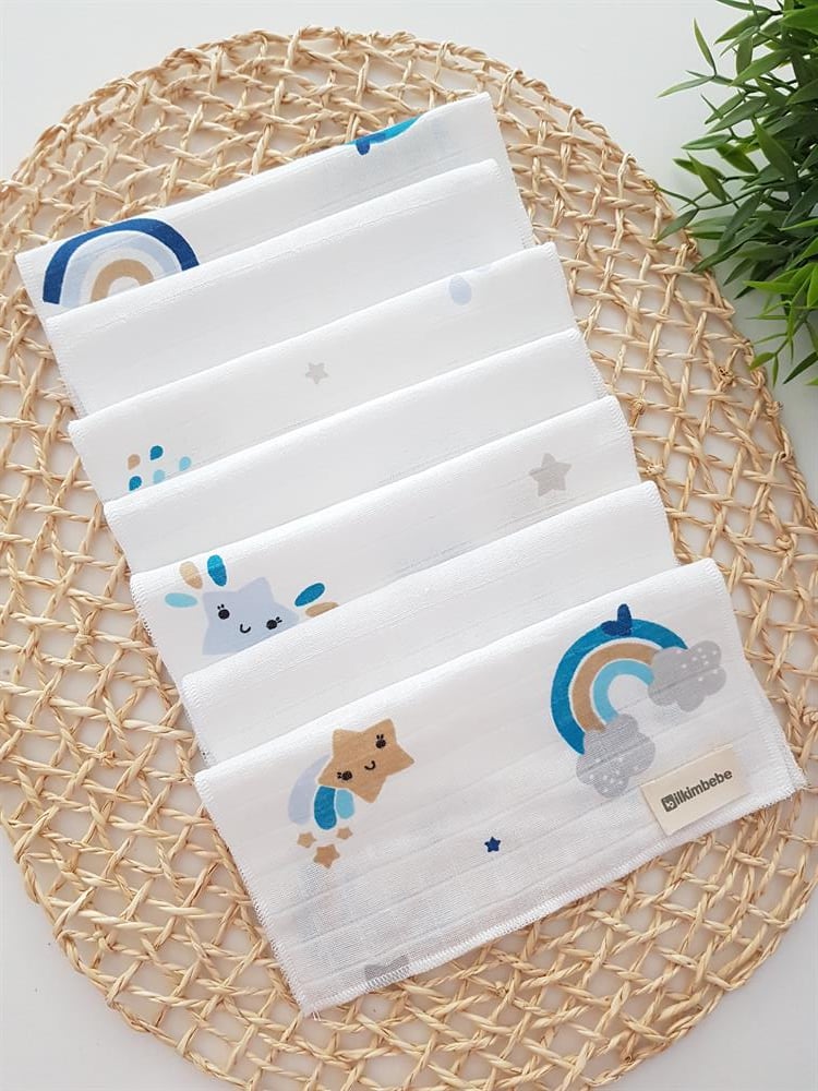 Gökkuşağı 7li Müslin Bebek Ağız Silme Mendili
