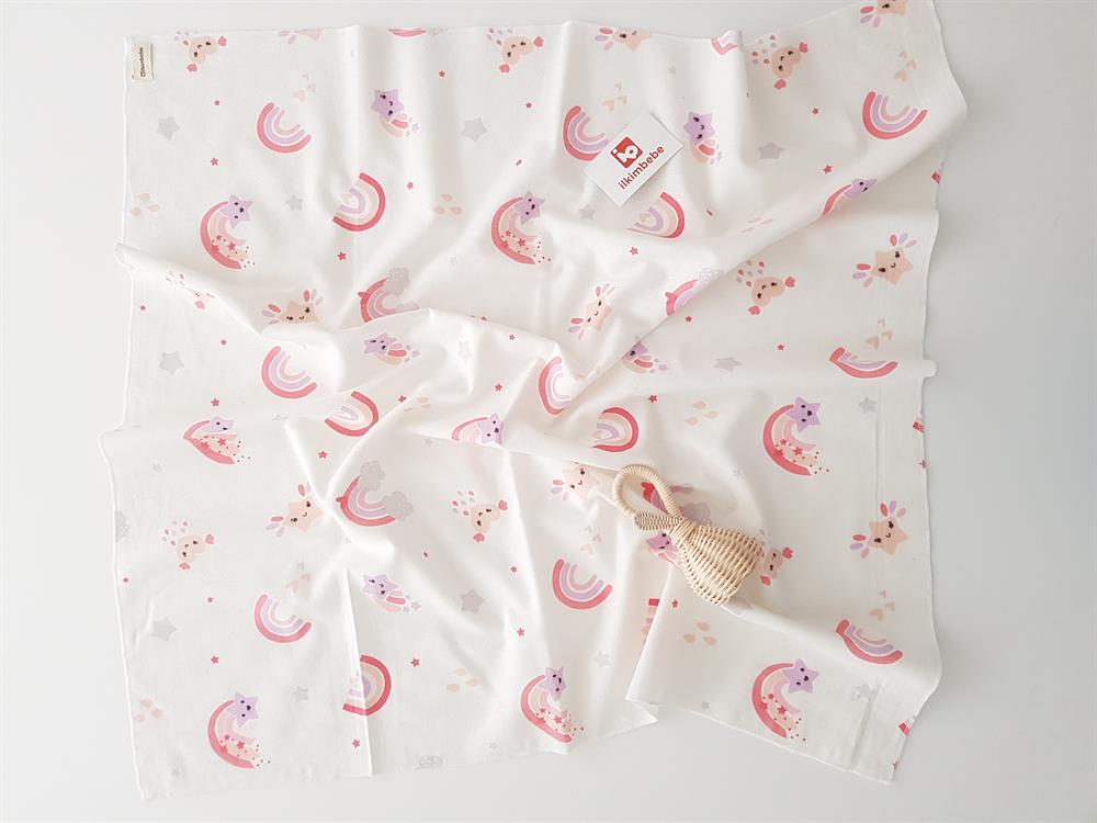 Gökkuşağı Pazen Bebek Battaniyesi 85x90